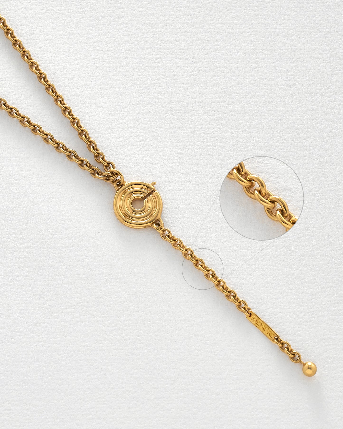 Collier Esculape en Or zoom sur la taille des maillons